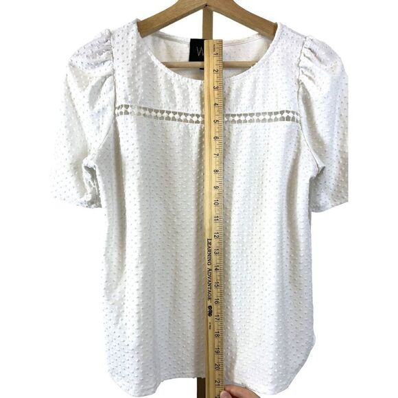Anthropologie W5 Puff Sleeve Textured Top White EUC Sz Small / boho / - Picture 6 of 8